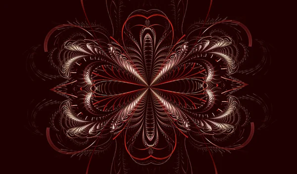 Wielobarwny fraktal symetryczny wzór jak kwiat — Zdjęcie stockowe