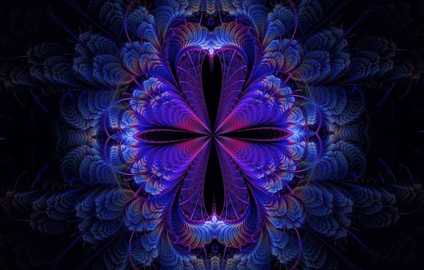 Multicolored symmetrical fractal pattern as flower — Stock Photo, Image