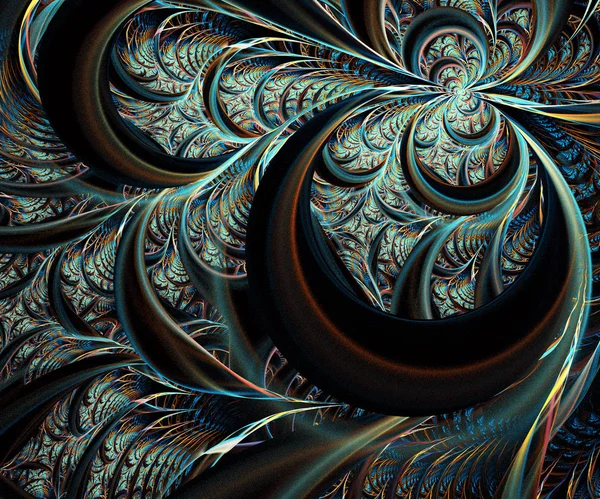 Πολύχρωμα και συμμετρική fractal μοτίβο ως λουλούδι — Φωτογραφία Αρχείου