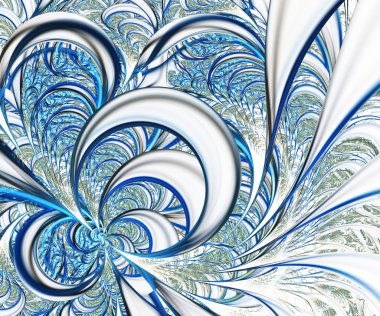 Çok renkli simetrik fraktal desen olarak çiçek