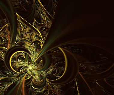 Çok renkli simetrik fraktal desen olarak çiçek