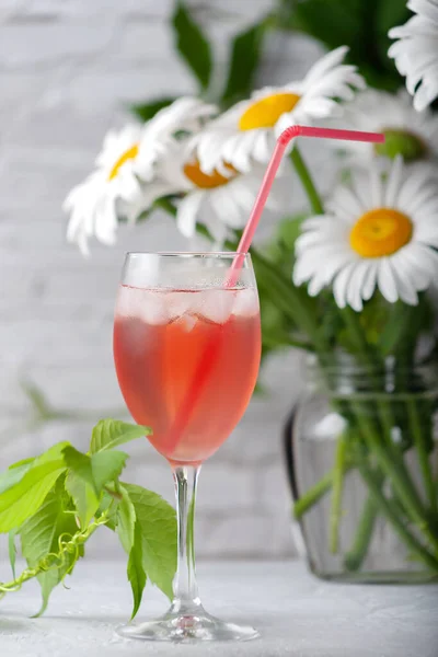 Homemade compote. Refreshing chilled summer fruit drink — Stock Photo, Image