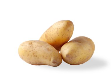 Taze patates beyaz arka plan üzerinde izole kapatmak