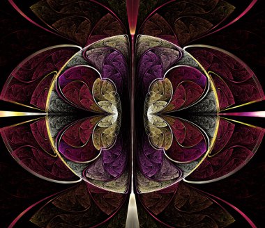 Çok renkli simetrik fraktal desen 