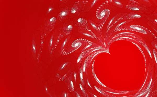 Abstrakter fraktaler Hintergrund, Herz, Liebe, Spirale — Stockfoto