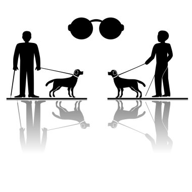 Kör adam ve onun rehber köpek