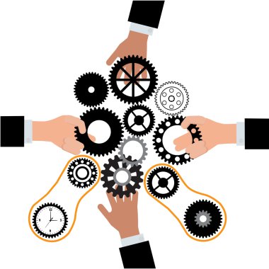 İş insanlar katlaması ekleme makinesi 