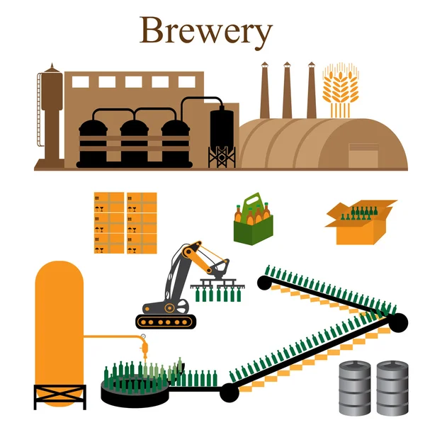 Infografica birreria - elementi di design della birra — Vettoriale Stock