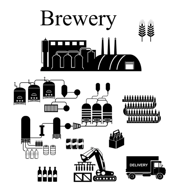 Infografías de la cervecería - elementos de diseño de la cerveza — Vector de stock