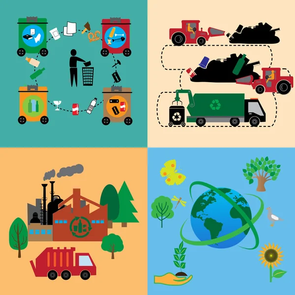 Pancartas de bocetos de colores industriales — Vector de stock