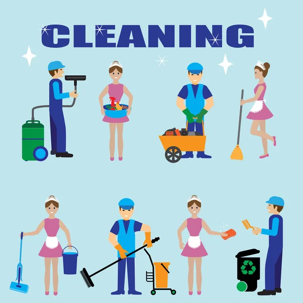 Diseño de póster para servicio de limpieza — Vector de stock