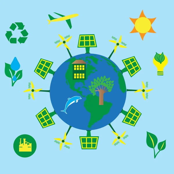 Eco Friendly, green energy concept — Stock Vector