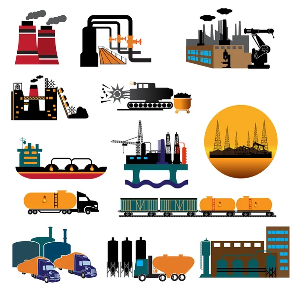 Factory icon in flat style — Stock Vector