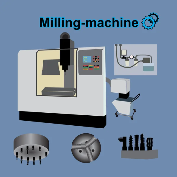 Metal de máquina. Operação industrial — Vetor de Stock