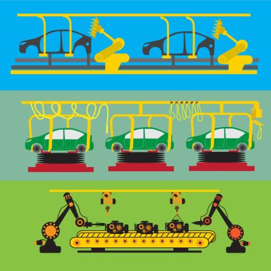 Fabrikada çalışmanın robotlar