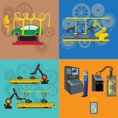 Fabrikada çalışmanın robotlar