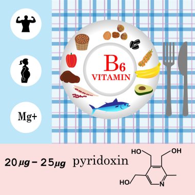 B6 vitamini beslenme Infographic 