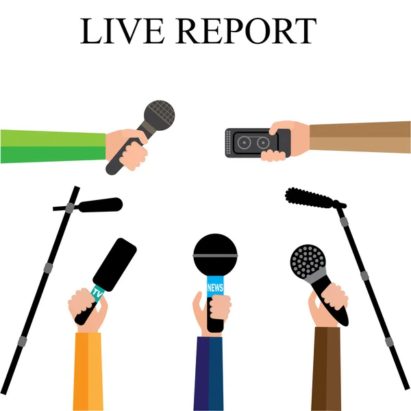 Concetto di report live — Vettoriale Stock