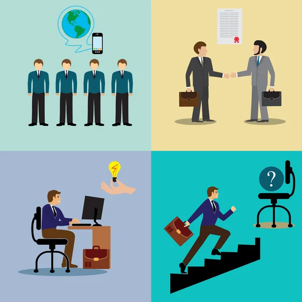 Human resources werving plat pictogrammen — Stockvector