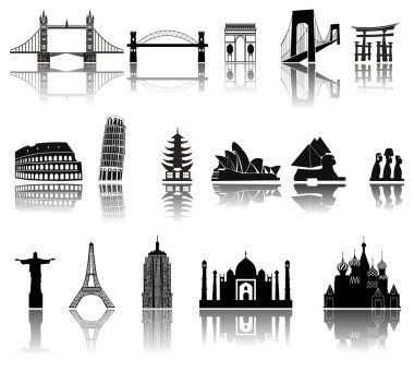 Set of icons (buildings, ancient, history) clipart