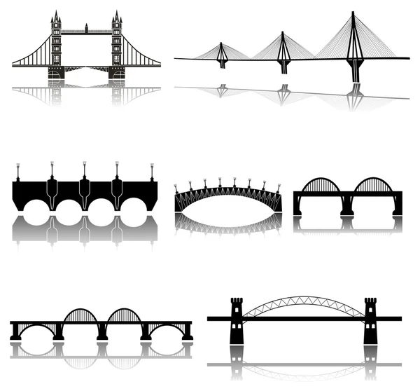 Bridges icons set — Stock Vector