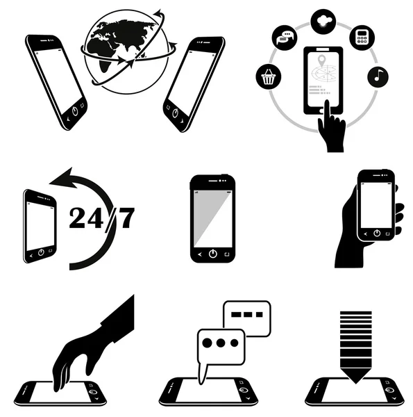 De pictogrammen van de telefoon. — Stockvector