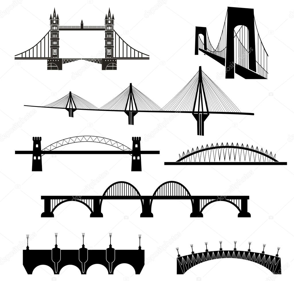 Bridges icons set