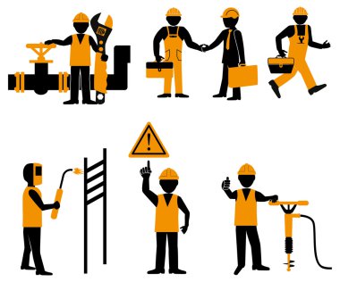 Worker with tool. clipart