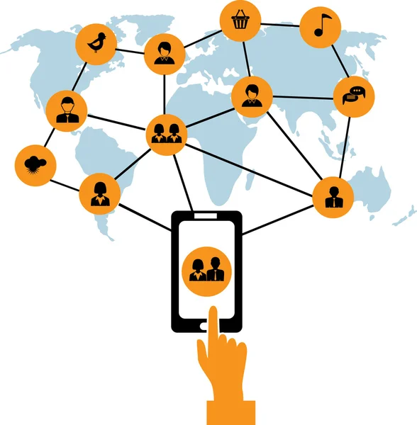 Sociaal netwerk concept — Stockvector