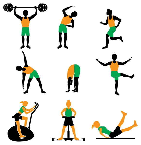 Personas que hacen ejercicio — Archivo Imágenes Vectoriales