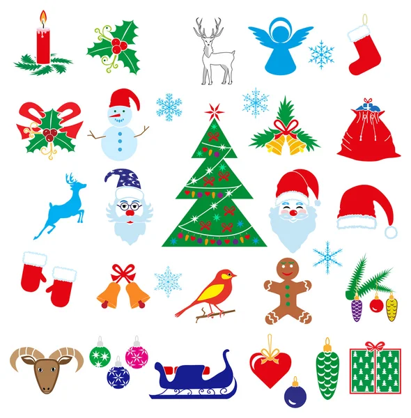 Icônes vacances de Noël — Image vectorielle