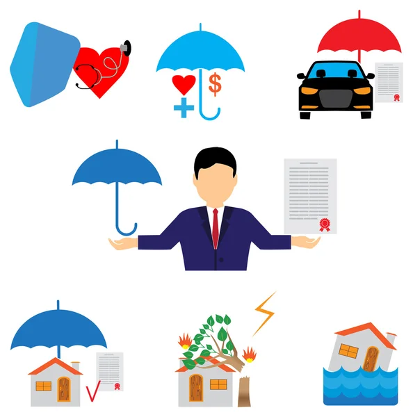 Insurance for property icons — Stock Illustration Insurance for property icons Royalty Free Stock Illustrations