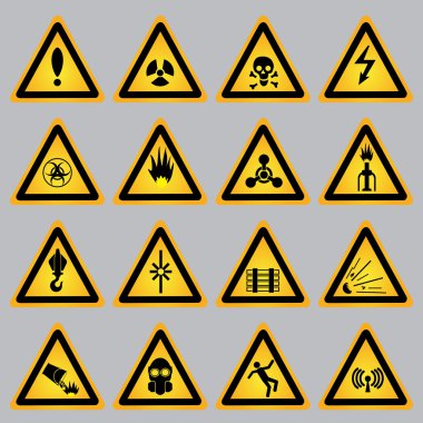 Warning and danger signs clipart