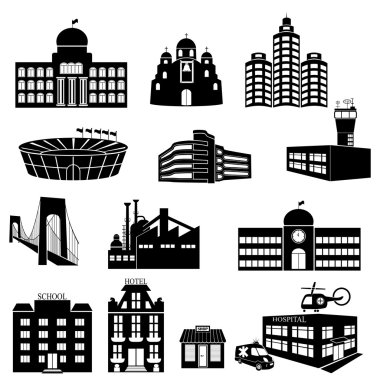 Bina web Icons set vektör