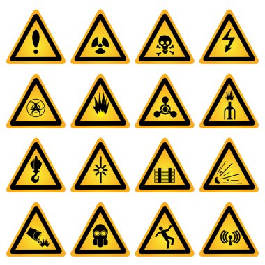 Standard hazard symbols clipart