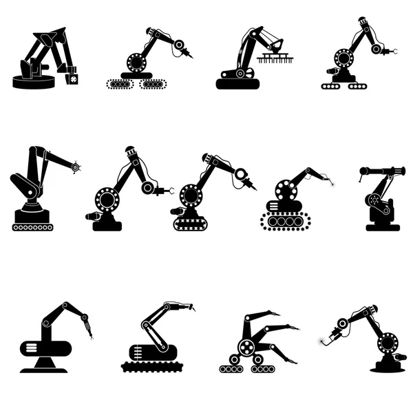 Industrial engineering management icons set — Stock Vector