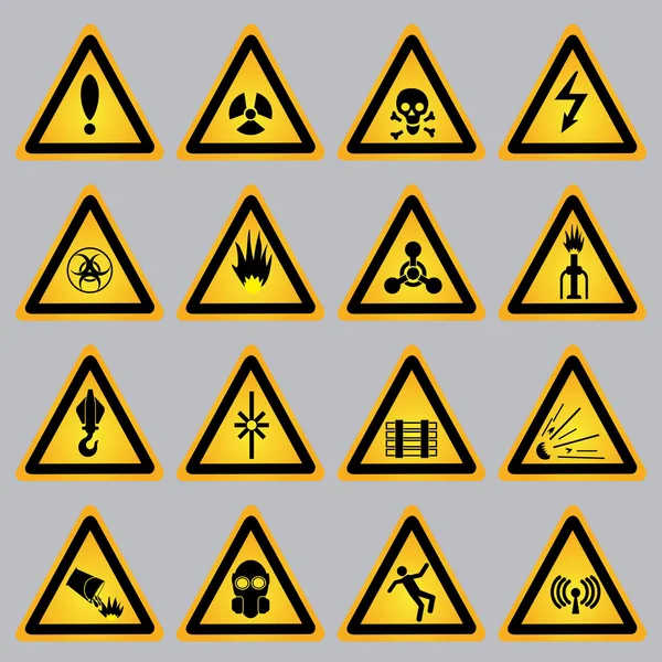 Signes d'avertissement et de danger — Image vectorielle