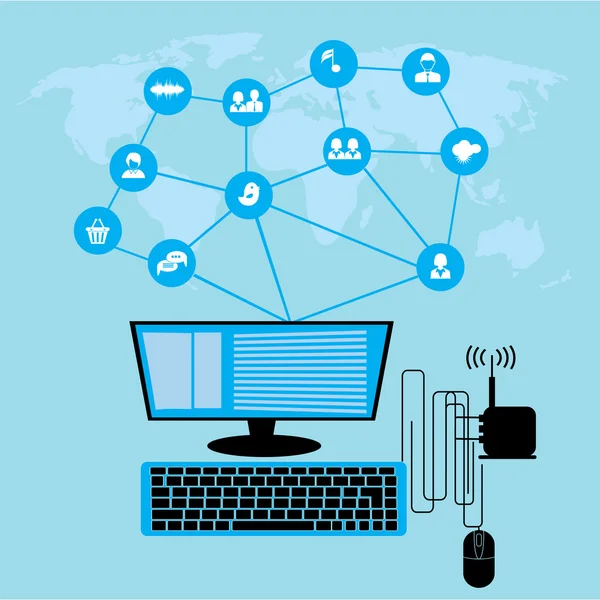 Abstrakcyjne pojęcie social media — Wektor stockowy