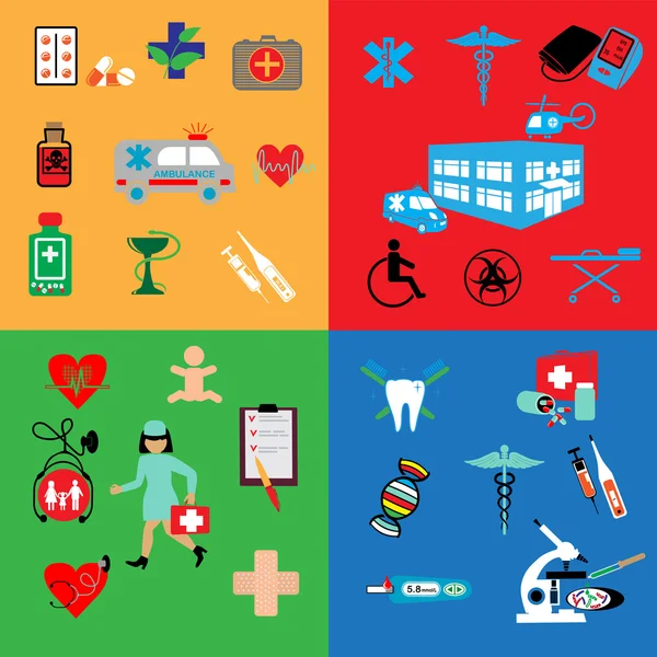 Opieki zdrowotnej i medycyny zestaw ikon — Wektor stockowy