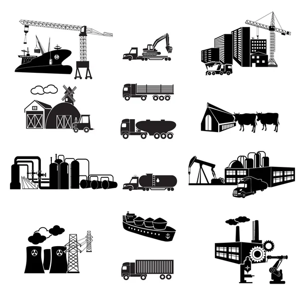 Zestaw ikon budownictwa przemysłowego — Wektor stockowy