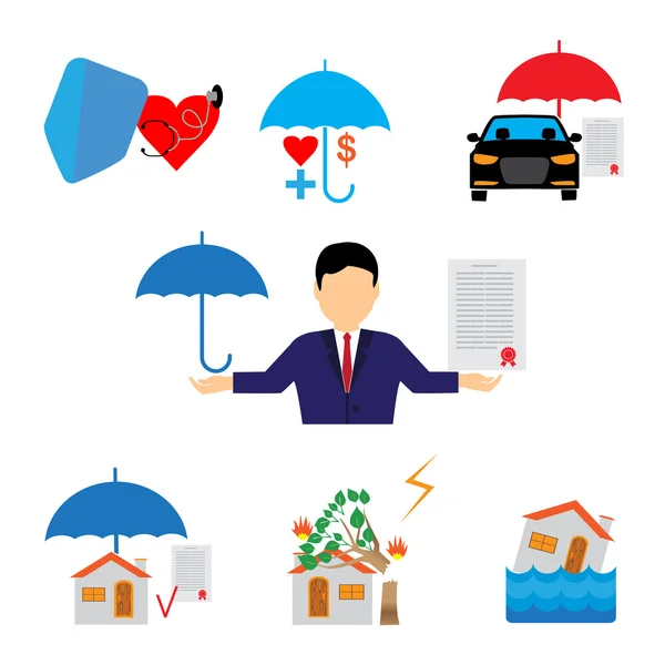 Insurance property icons set — Stock Illustration Insurance property icons set Stock Illustration