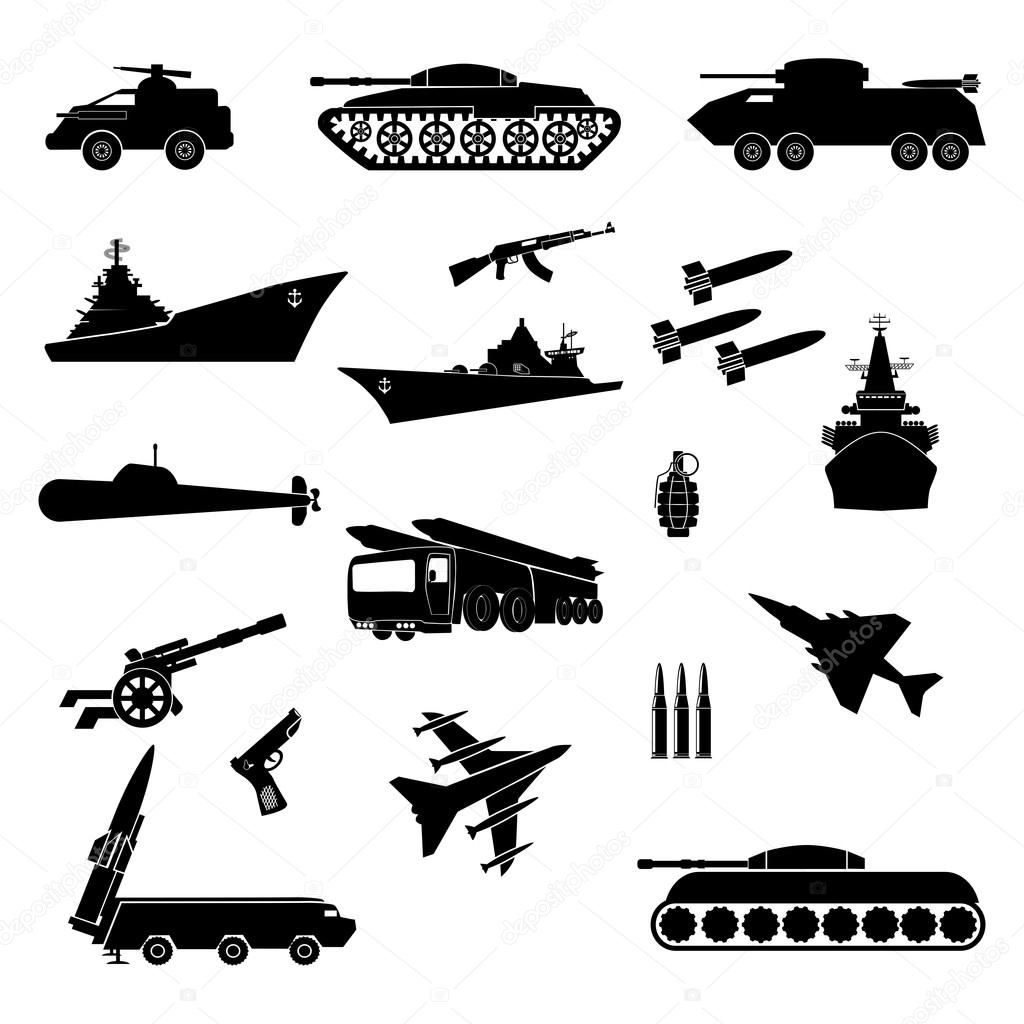 Military icons set
