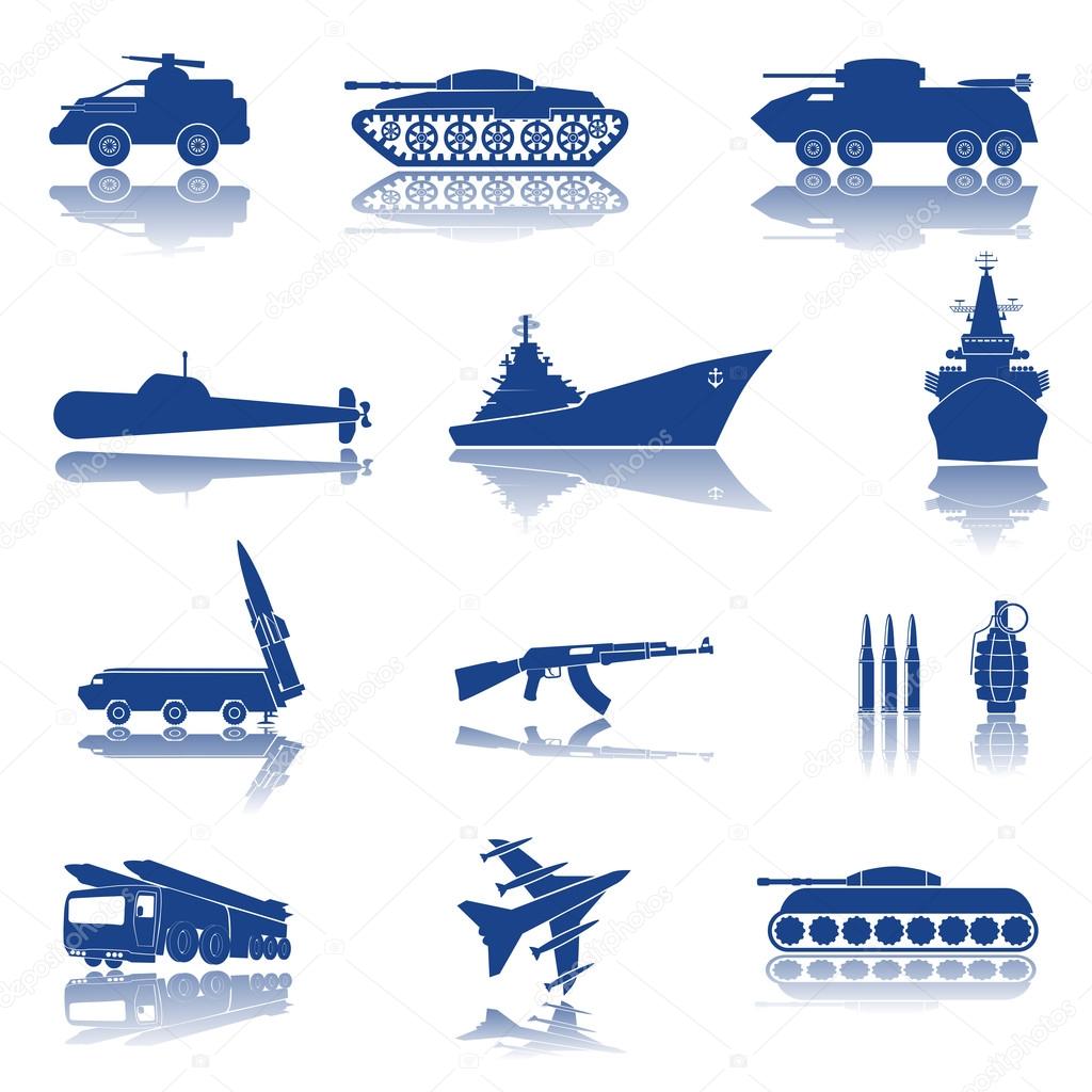 Military icons set