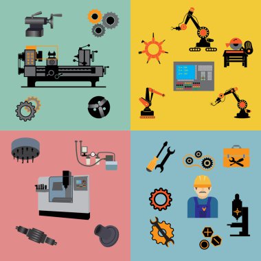 Factory production process clipart