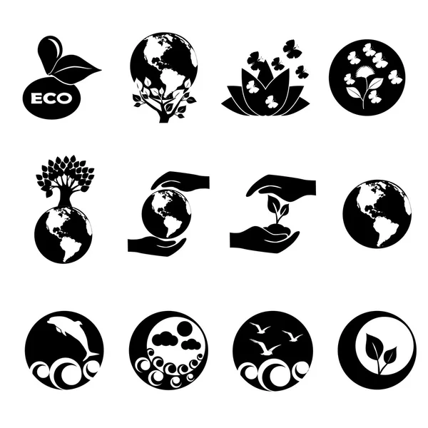 Icône logo Nature safe — Image vectorielle