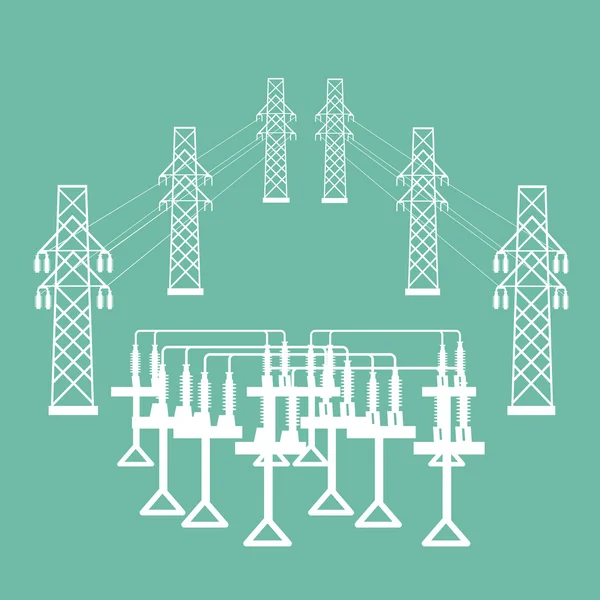 Subestación del transformador eléctrico . — Archivo Imágenes Vectoriales