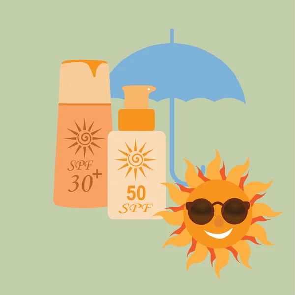 Sun Cream Containers. — Stock Vector