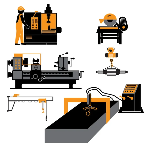 Operación industrial. Icono mecánico . — Archivo Imágenes Vectoriales