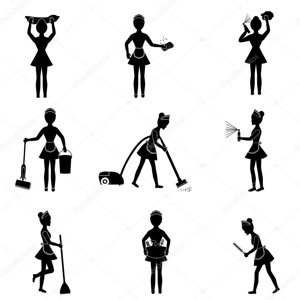 Cleaning .Housewife icon set
