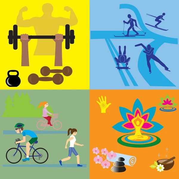 Juego de iconos de fitness y dieta — Archivo Imágenes Vectoriales